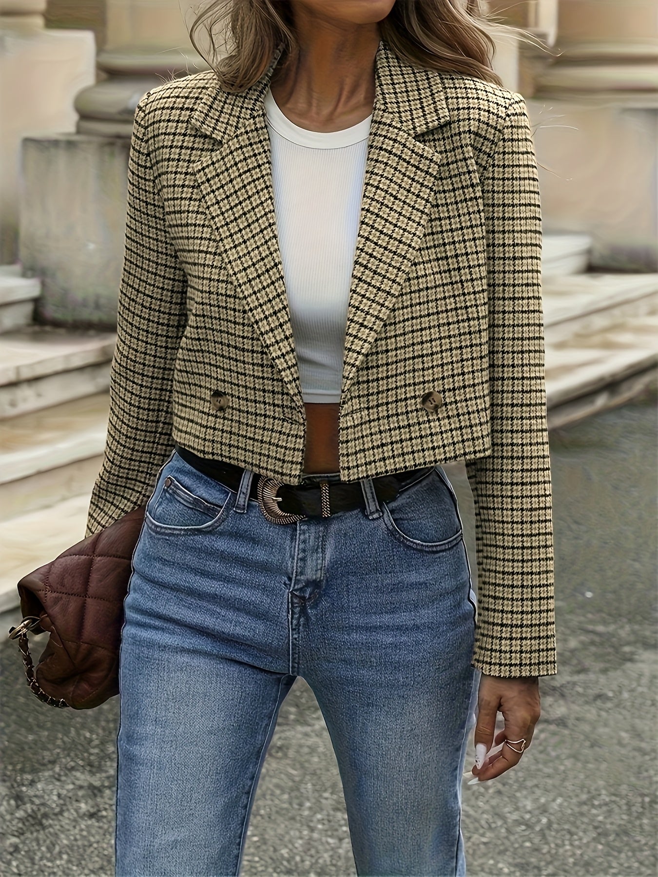 VESTA – Karo-Blazer mit Doppelknopf