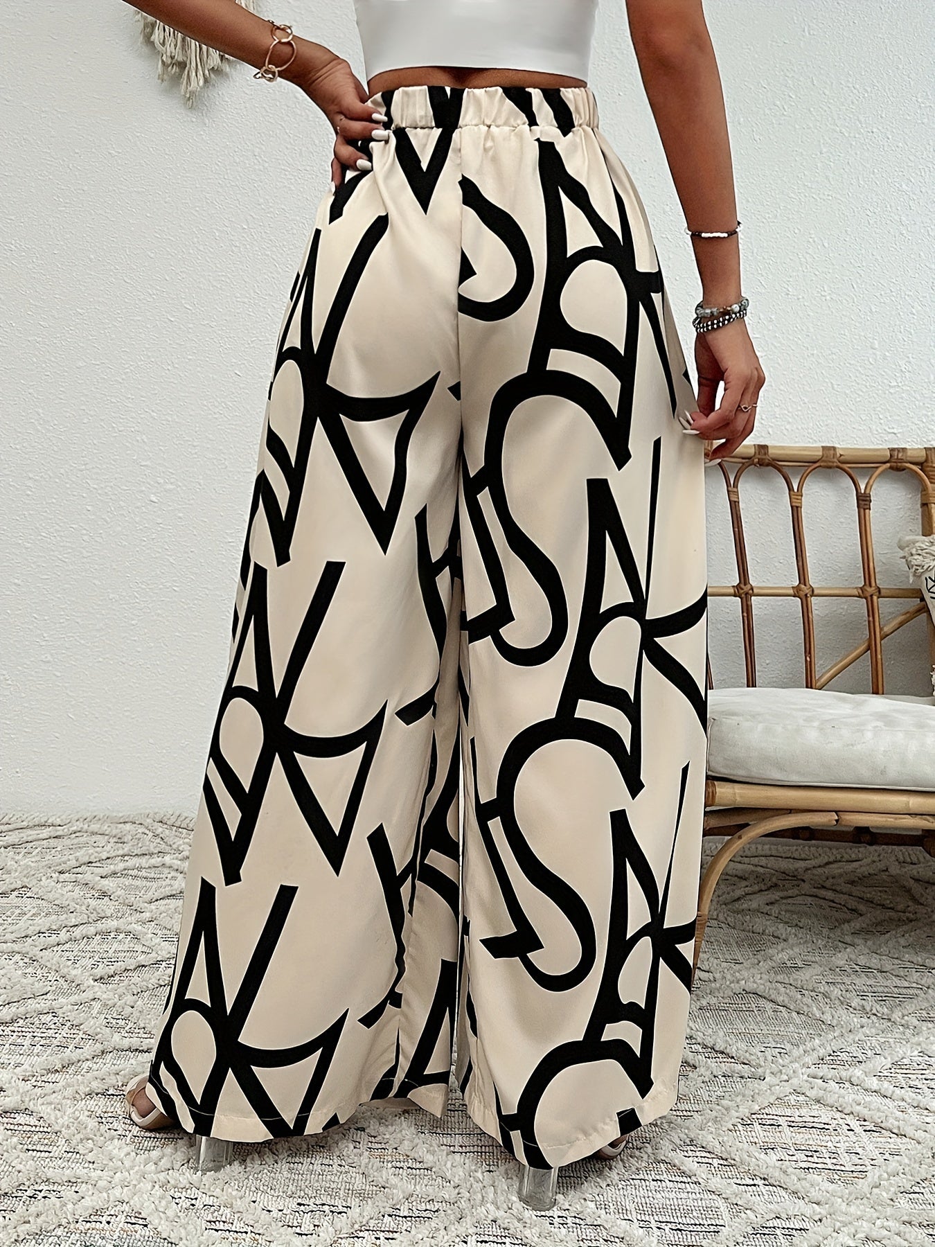LETTA – Weite Hose mit Letter-Print