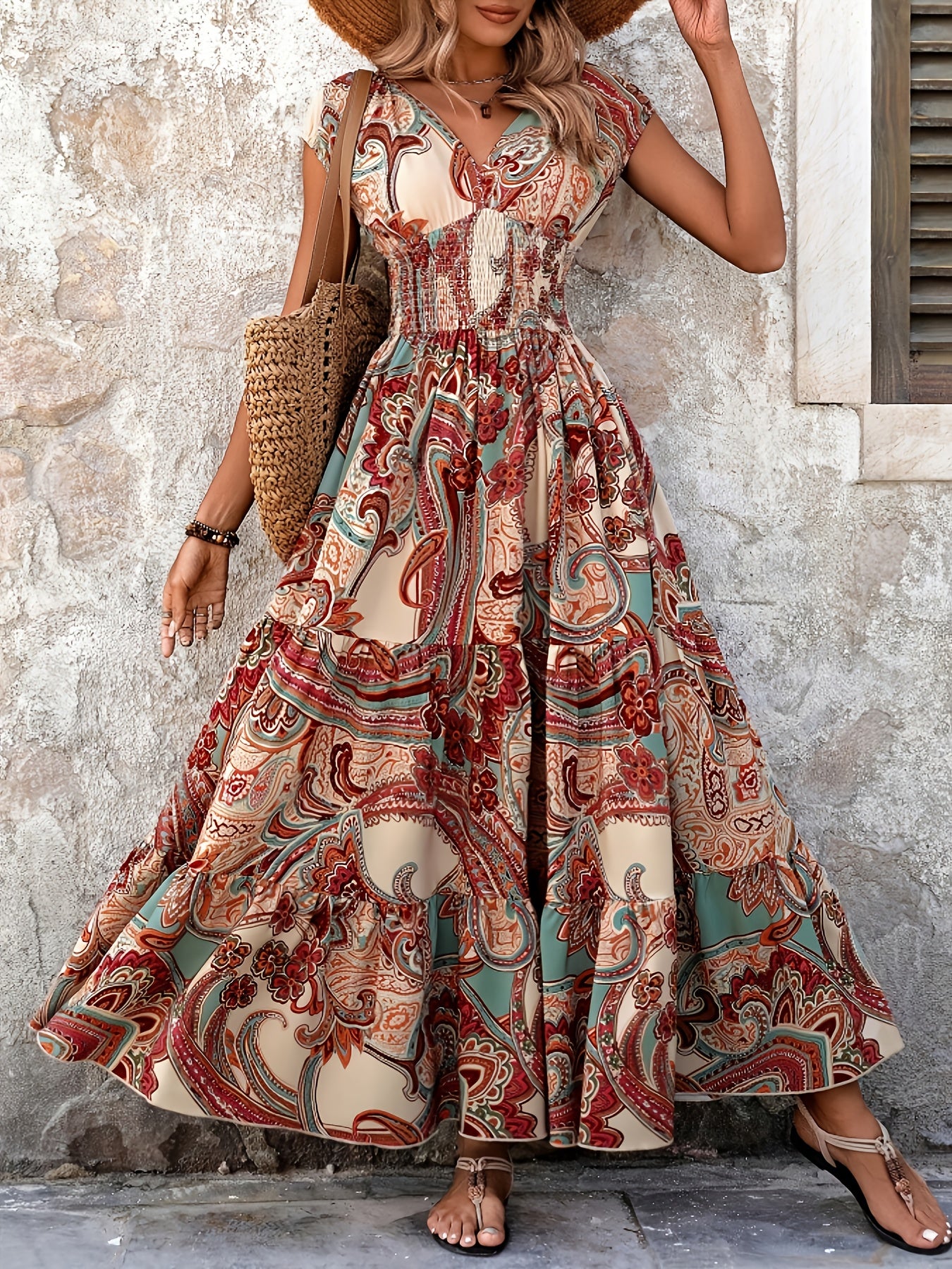 ZARA – Maxikleid mit Paisley-Print