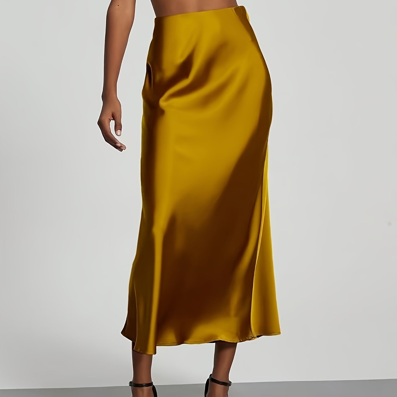LUXIA – Eleganter High-Waist Satin-Midirock