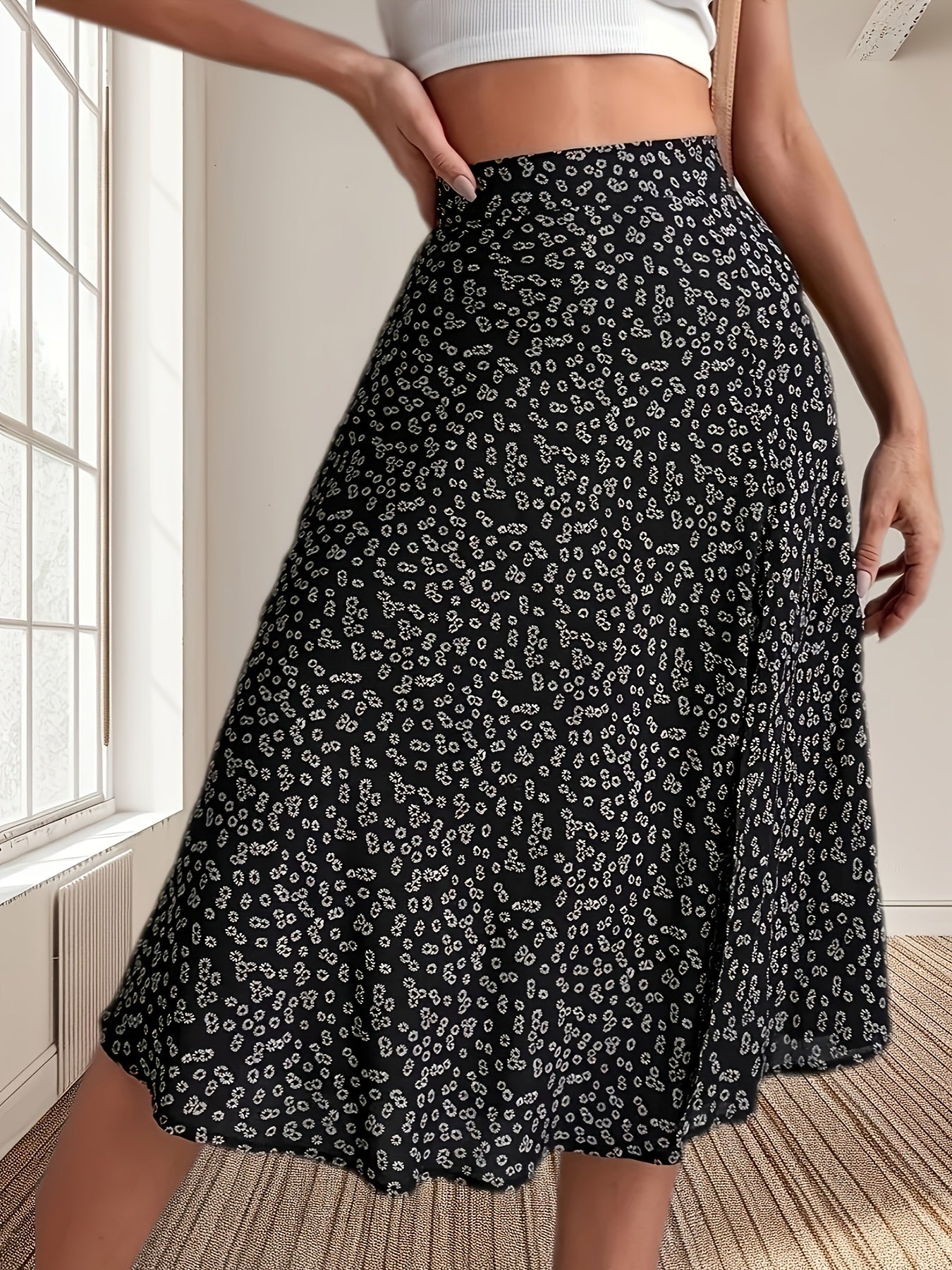 BLOOM – Boho-Chic High-Waist Midi-Rock