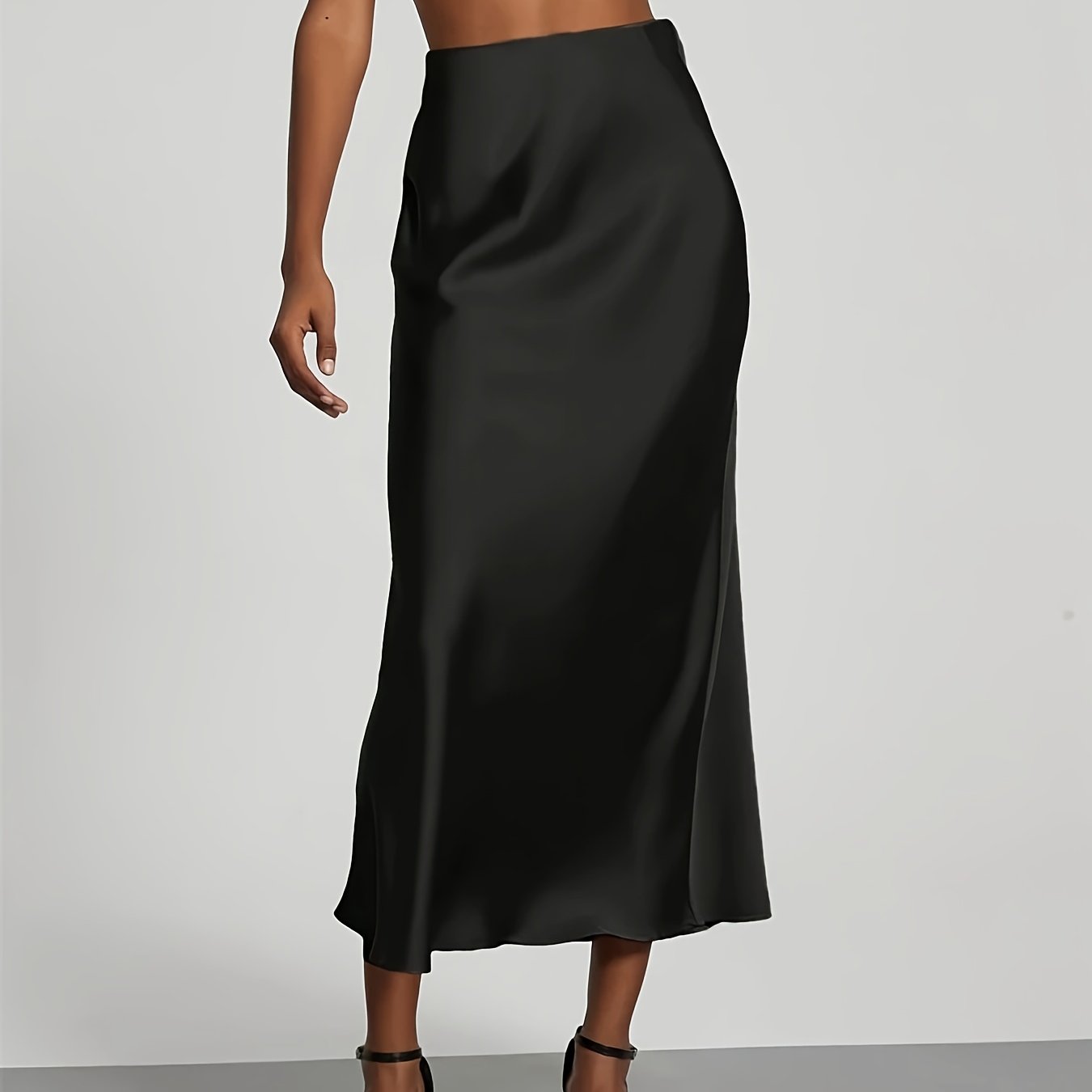 LUXIA – Eleganter High-Waist Satin-Midirock