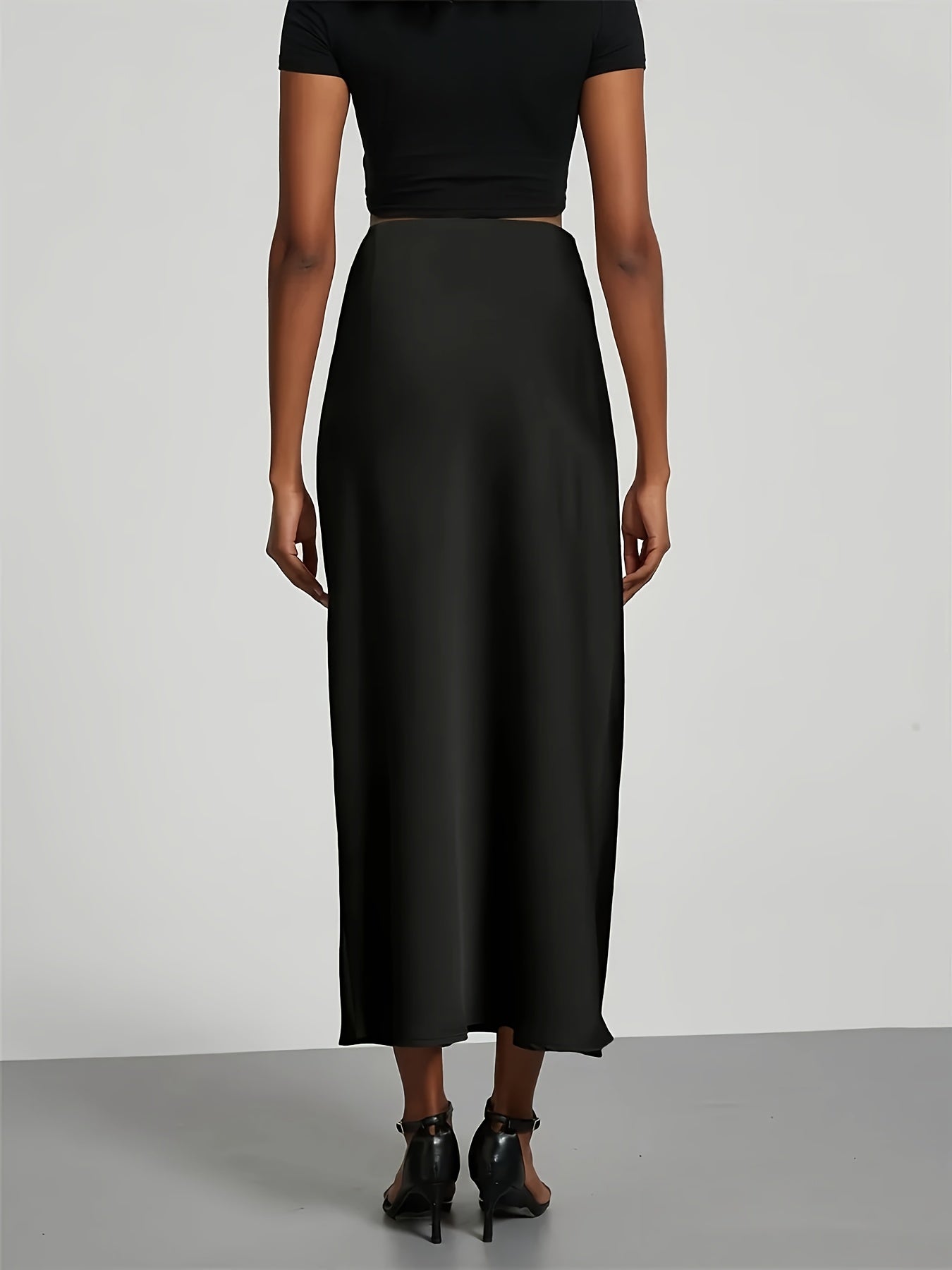 LUXIA – Eleganter High-Waist Satin-Midirock