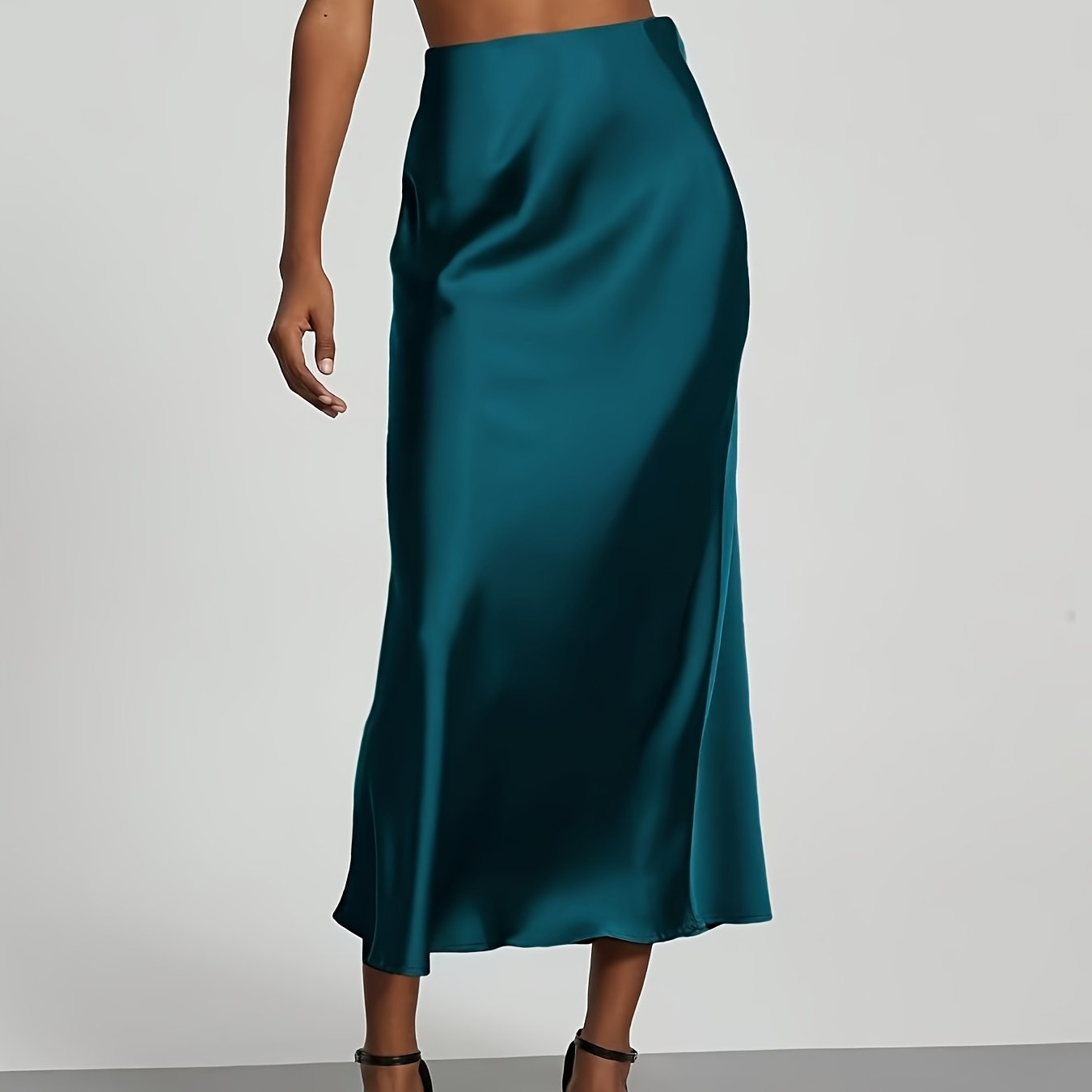 LUXIA – Eleganter High-Waist Satin-Midirock