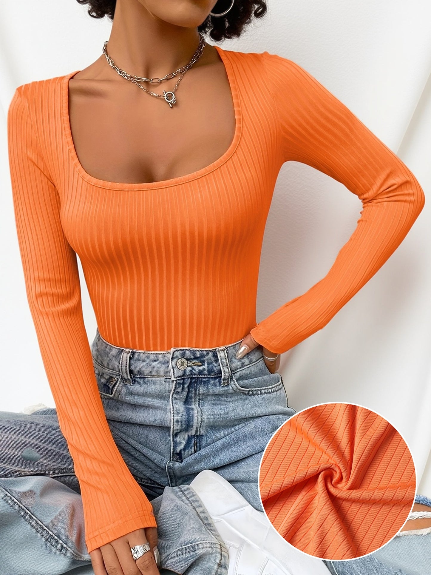 SQUAD – Langarmshirt mit Square-Neck