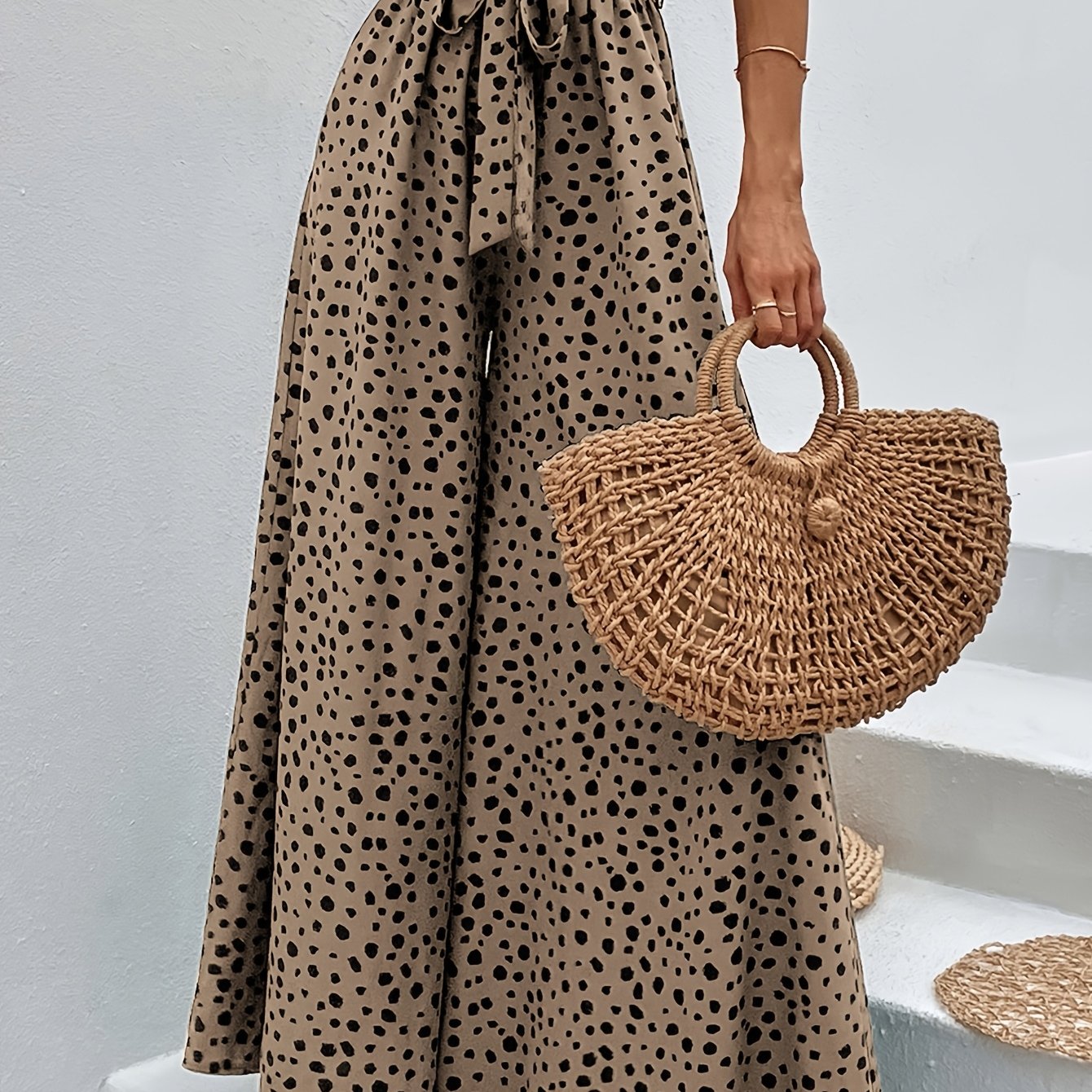 DOTTY – Punkte-Hose mit weitem Bein & Taillenband