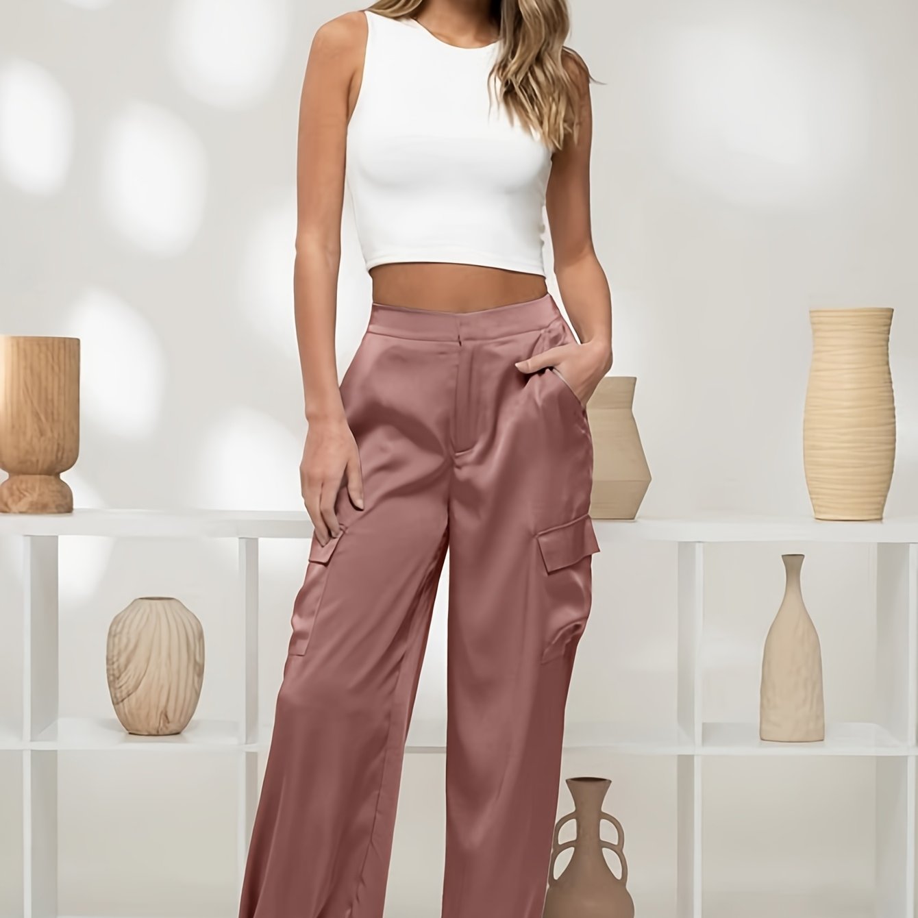 CARGA – Cargohose mit hohem Bund & weitem Bein