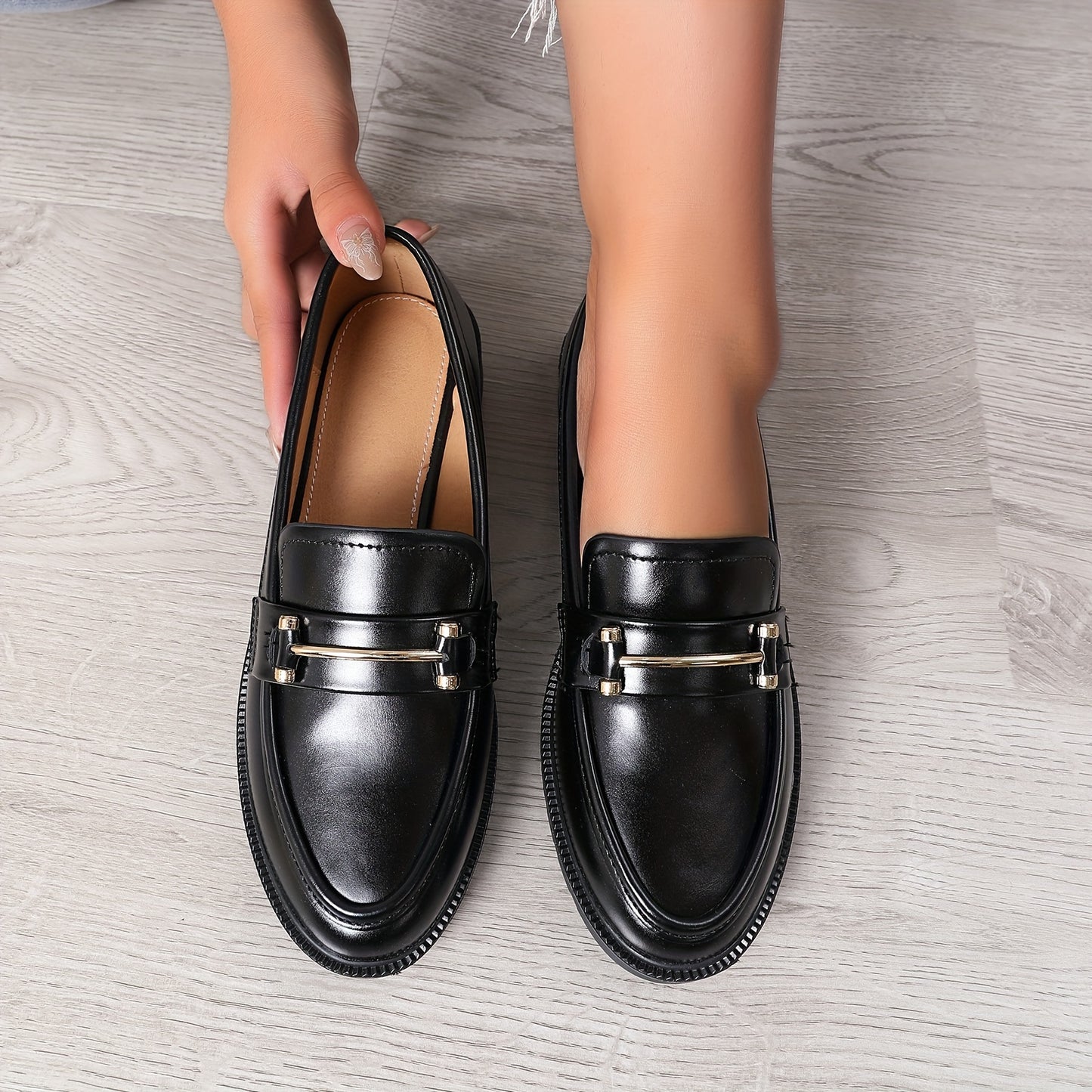 BUCKY – Damen All-Match Loafer mit Schnallendekor