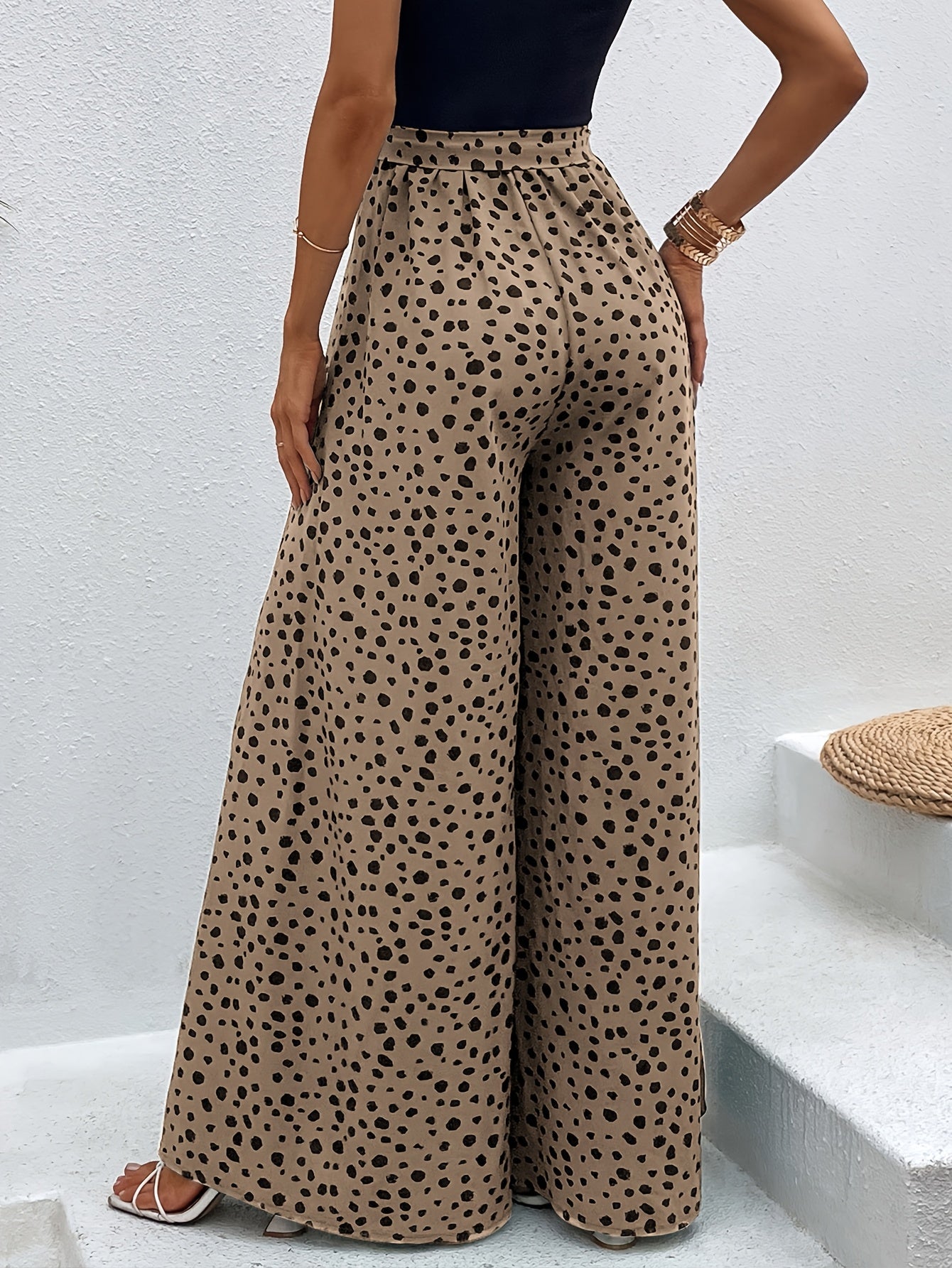 DOTTY – Punkte-Hose mit weitem Bein & Taillenband