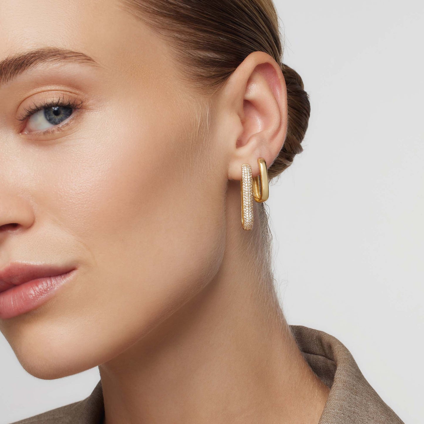 Pavé Hoops Ohrringe | Gold 16k