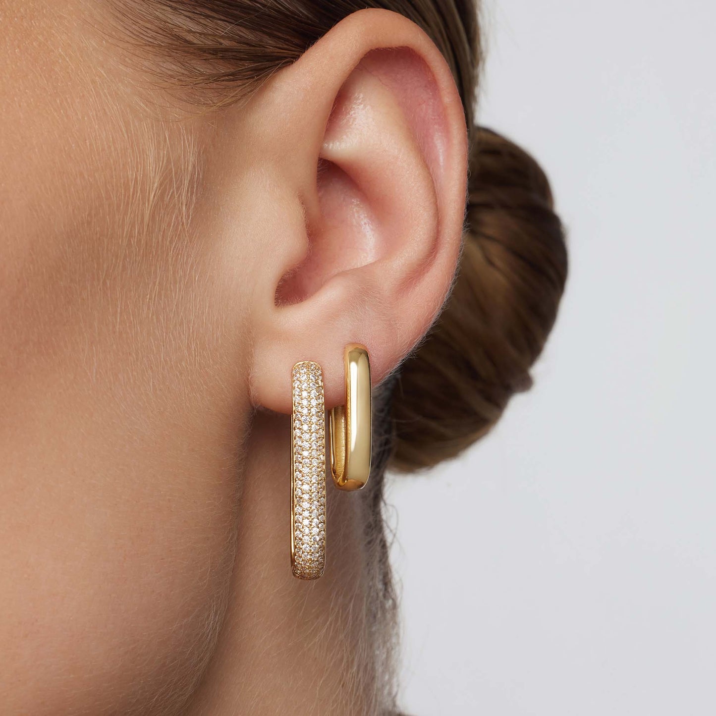 Pavé Hoops Ohrringe | Gold 16k