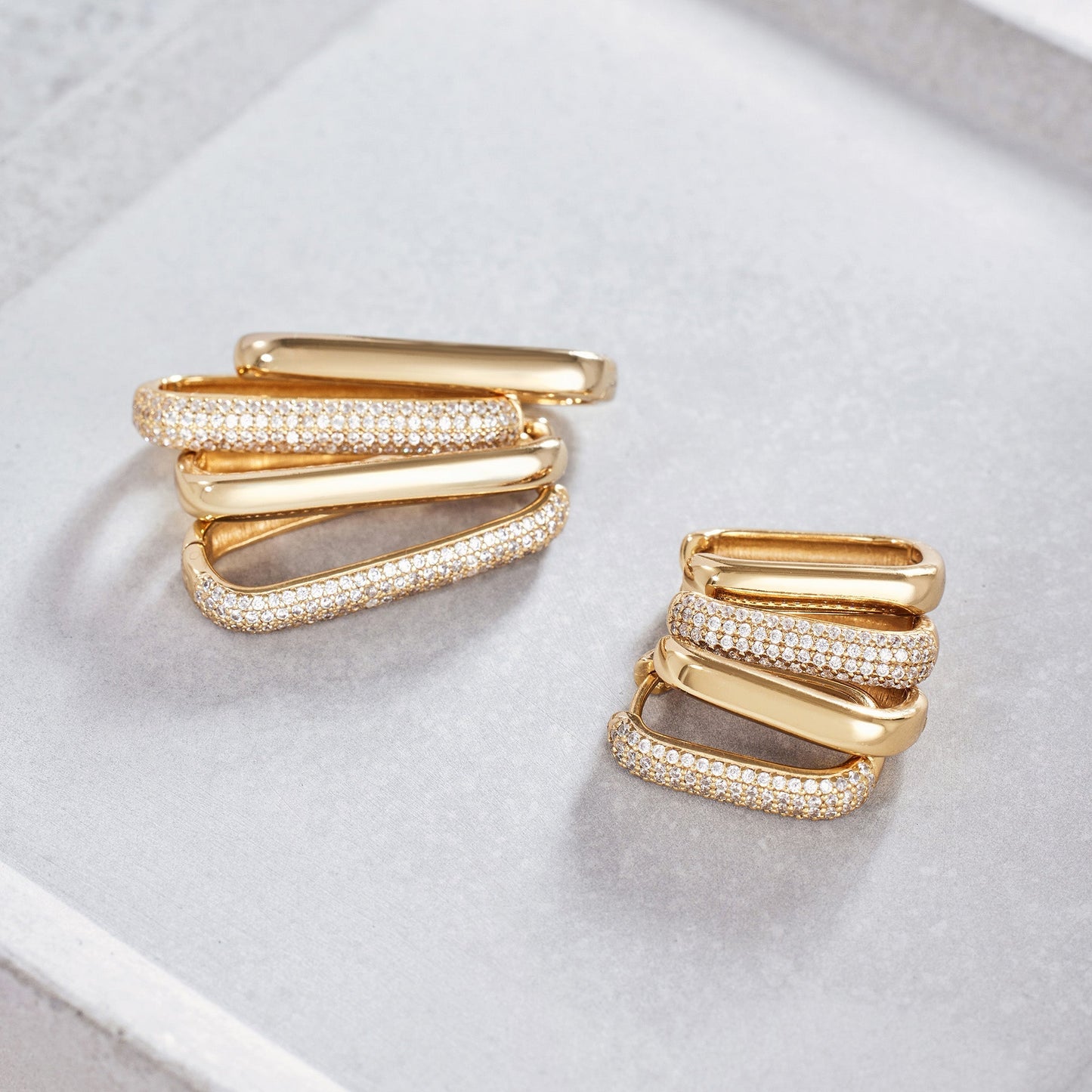 Pavé Hoops Ohrringe | Gold 16k