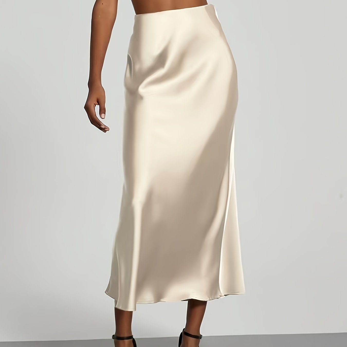 LUXIA – Eleganter High-Waist Satin-Midirock