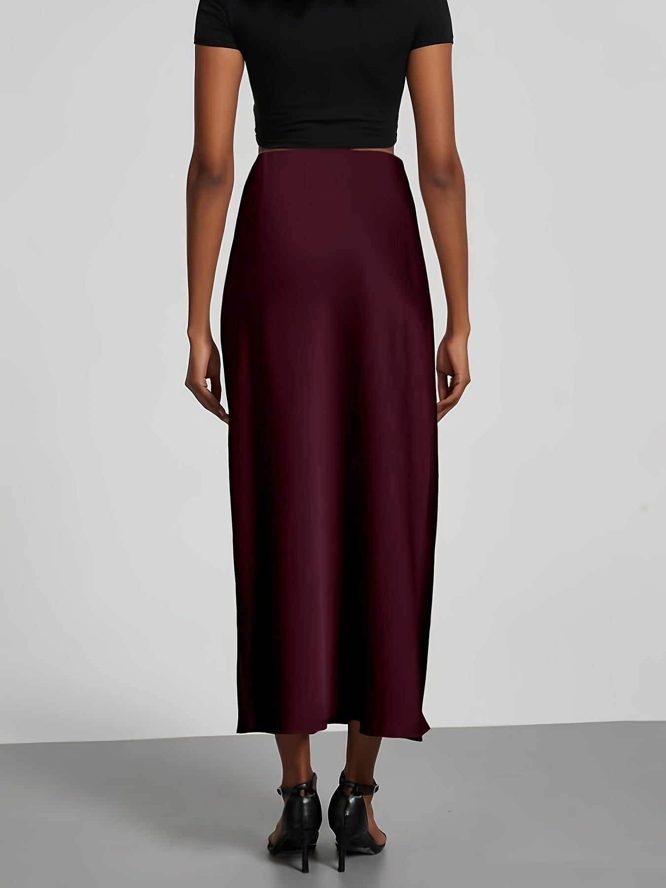LUXIA – Eleganter High-Waist Satin-Midirock