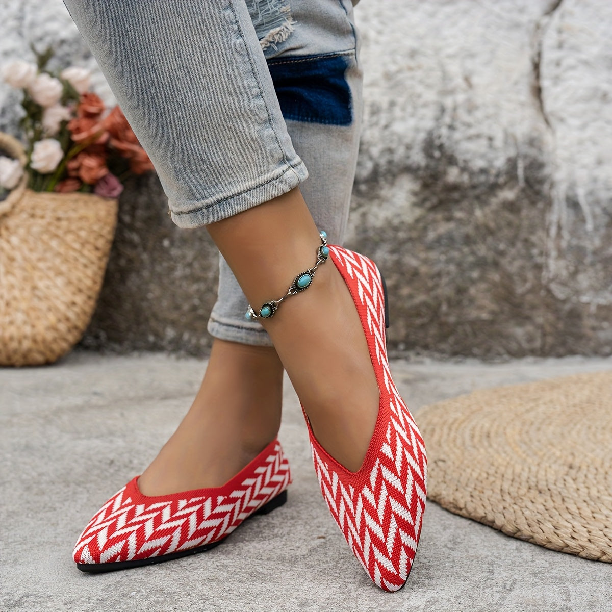 KNITZ – Flache Strick-Loafer