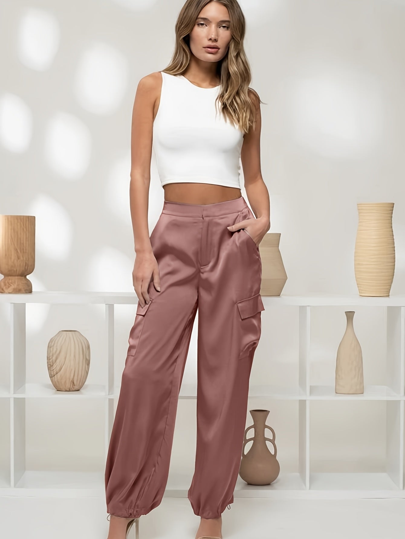 CARGA – Cargohose mit hohem Bund & weitem Bein