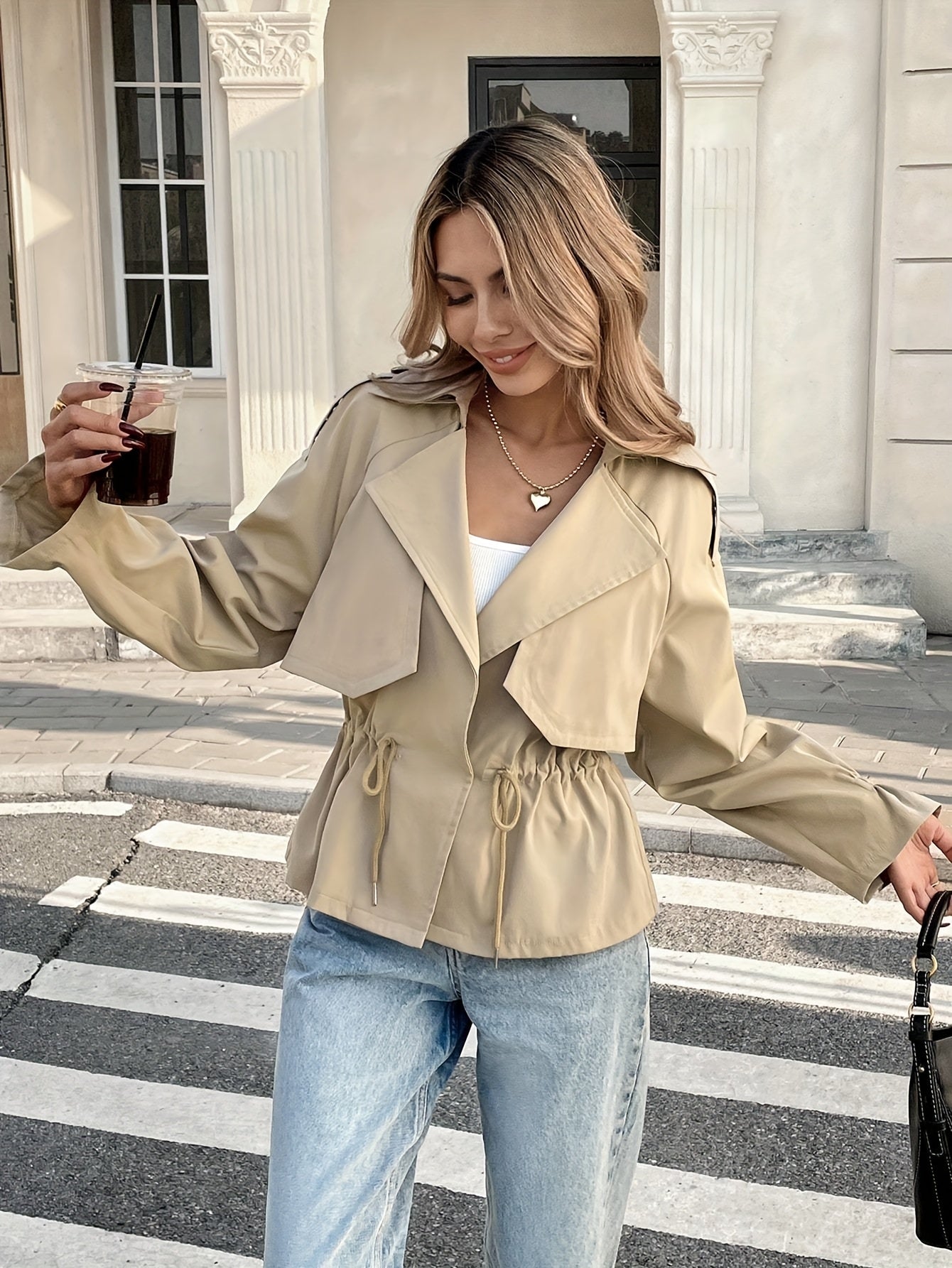 SOFTY – Damen Trenchcoat mit Taillenzug