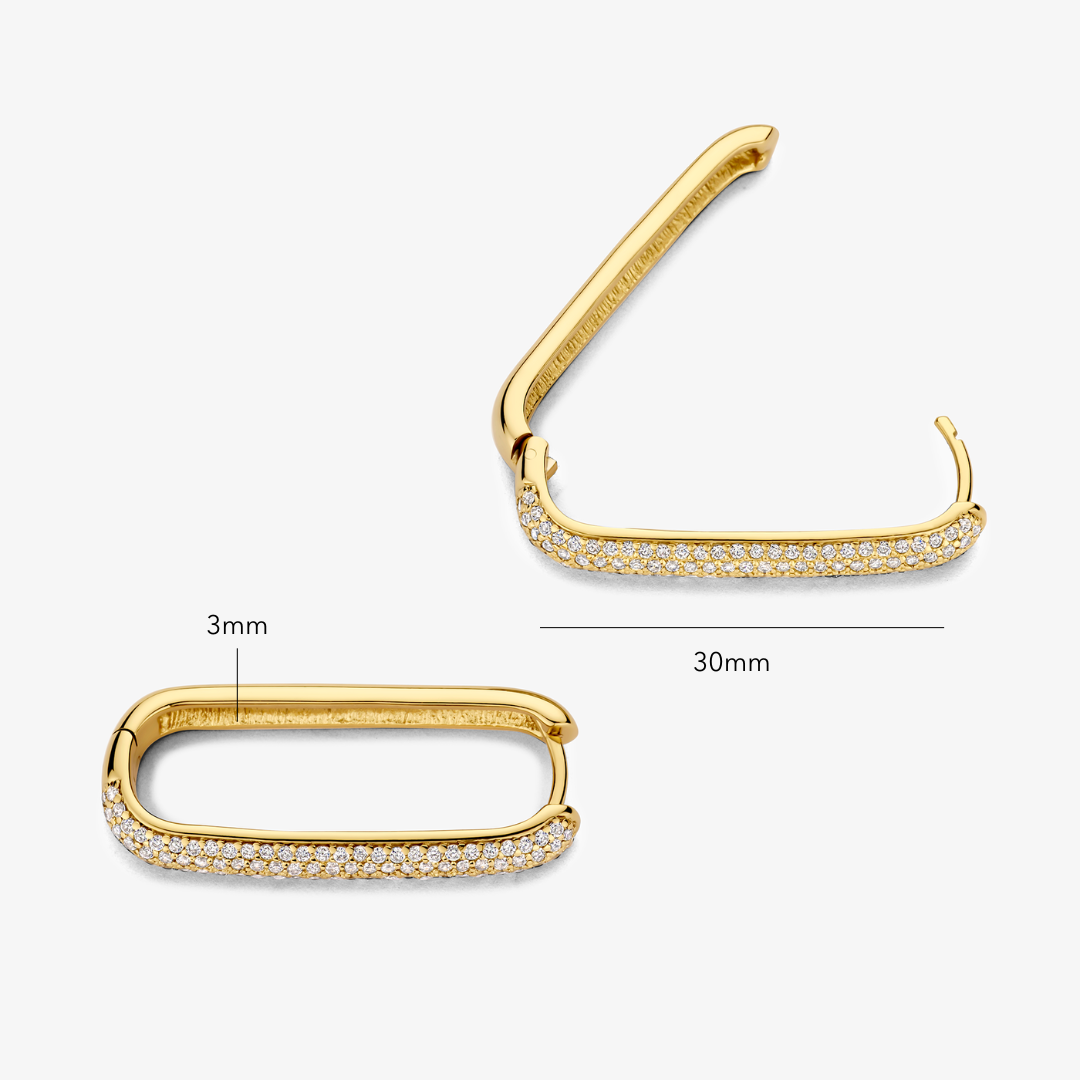 Pavé Hoops Ohrringe | Gold 16k