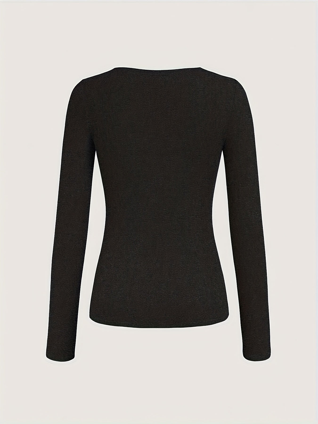 CHYN – Langarmshirt mit Knopfleiste & Karodetail
