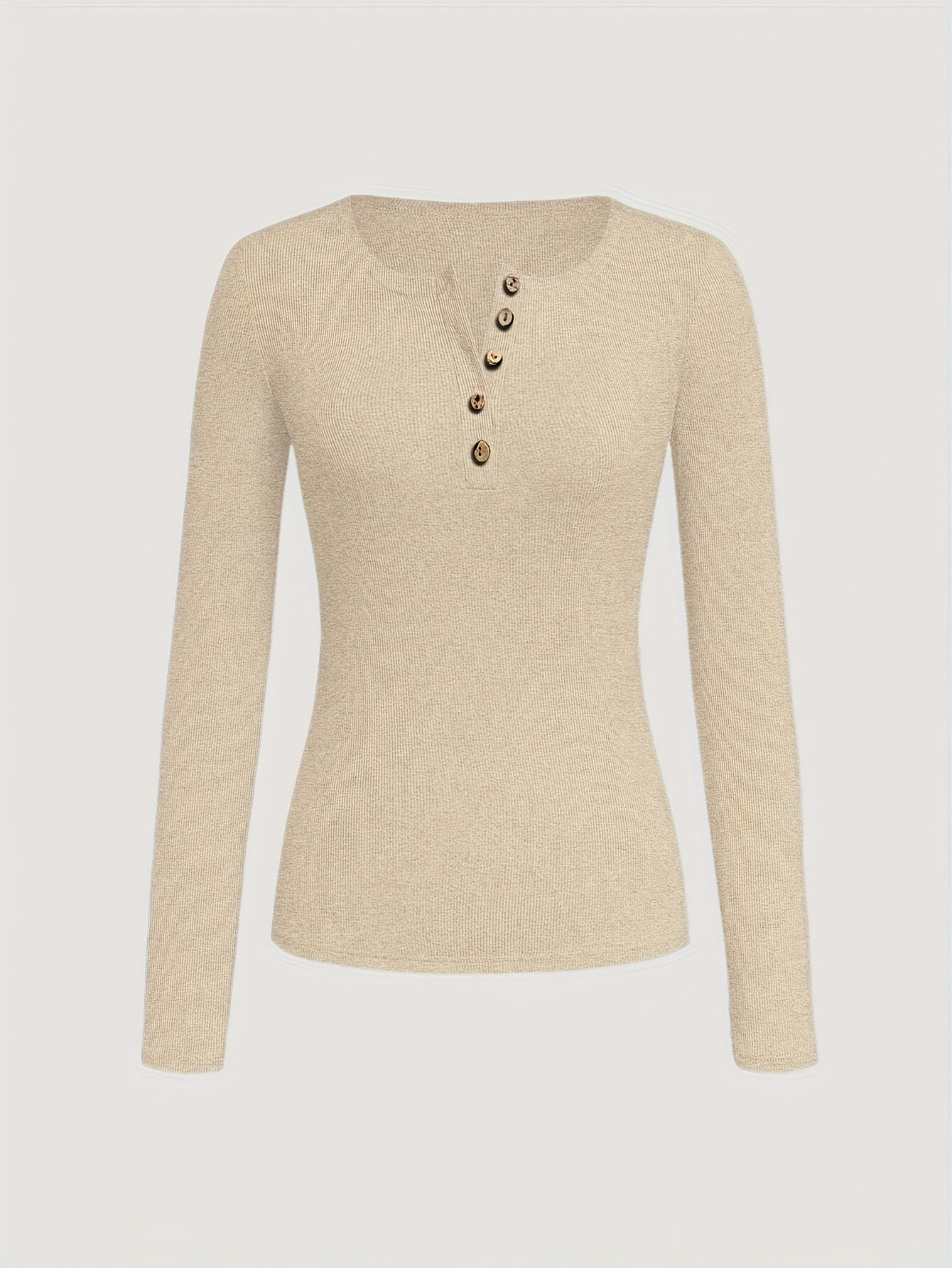 CHYN – Langarmshirt mit Knopfleiste & Karodetail