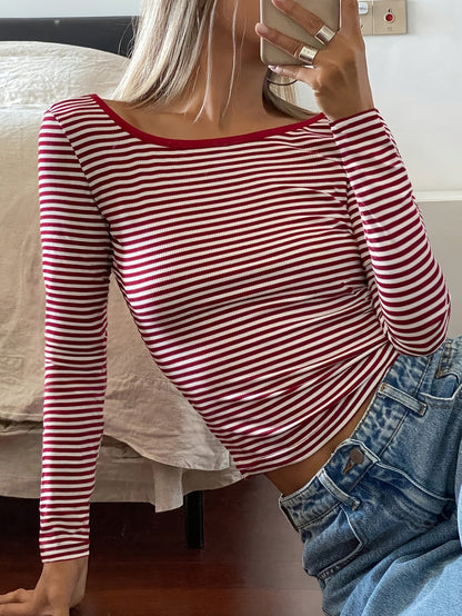 BACKY – Elegantes Langarmshirt mit Rückenausschnitt