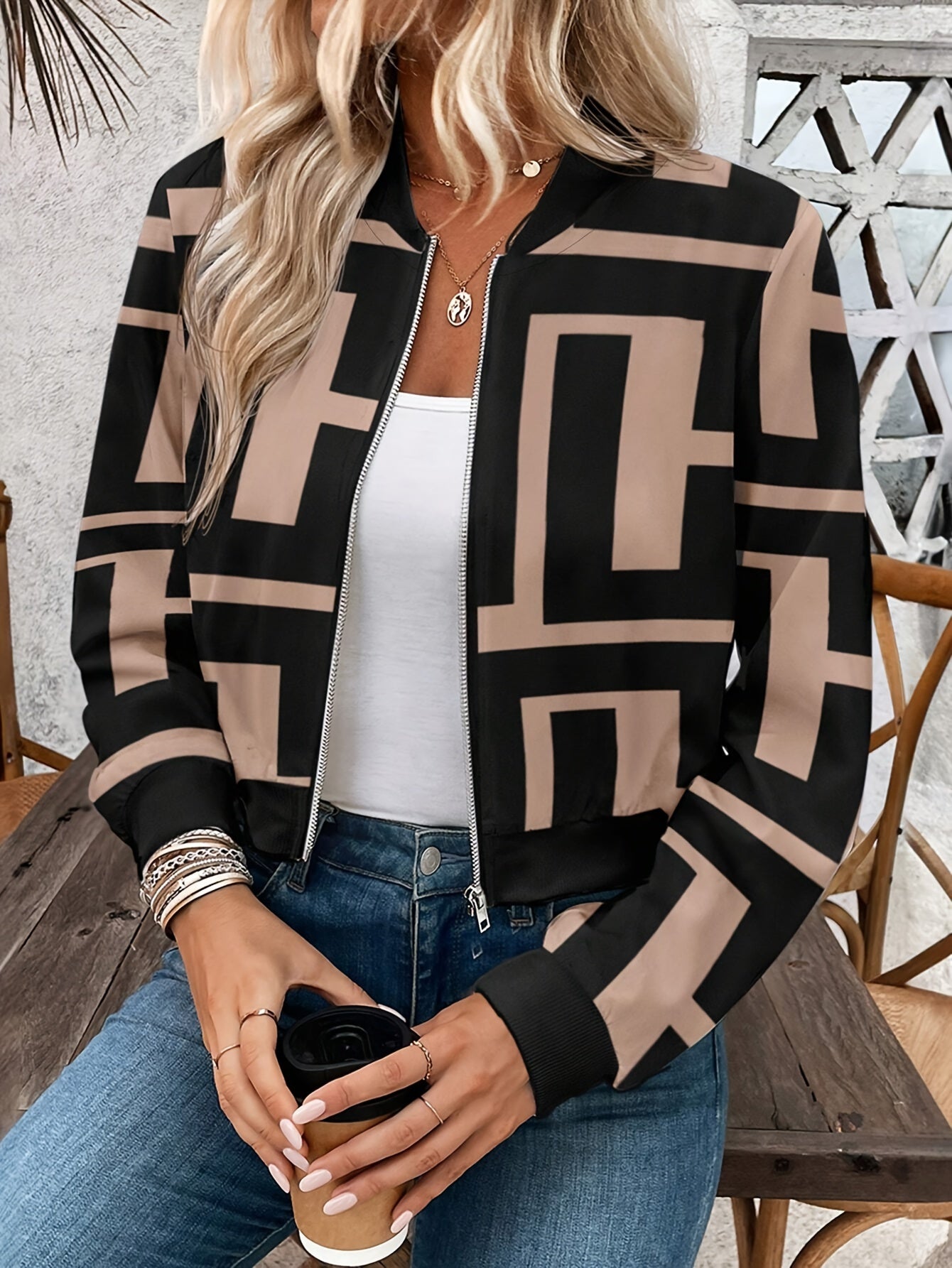 URBAN – Damen Kurzjacke mit Reißverschluss