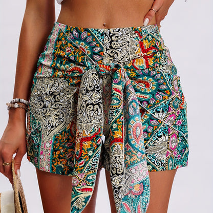 BOHO – Paisley High Waist Shorts