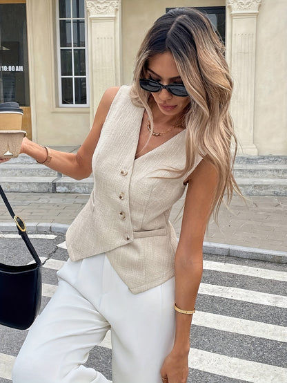 VEST – Asymmetrisches Sommer-Top mit V-Ausschnitt