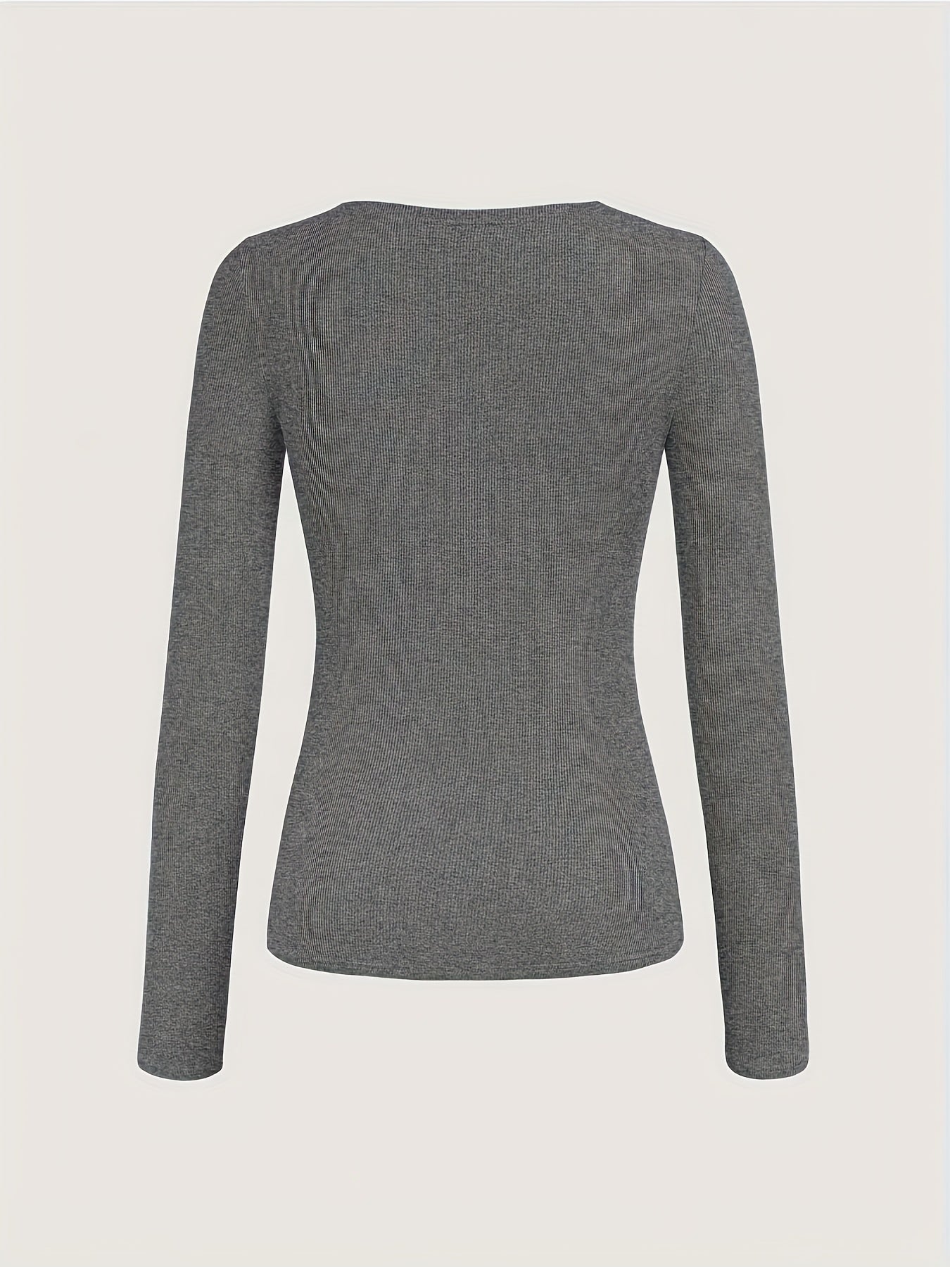 CHYN – Langarmshirt mit Knopfleiste & Karodetail
