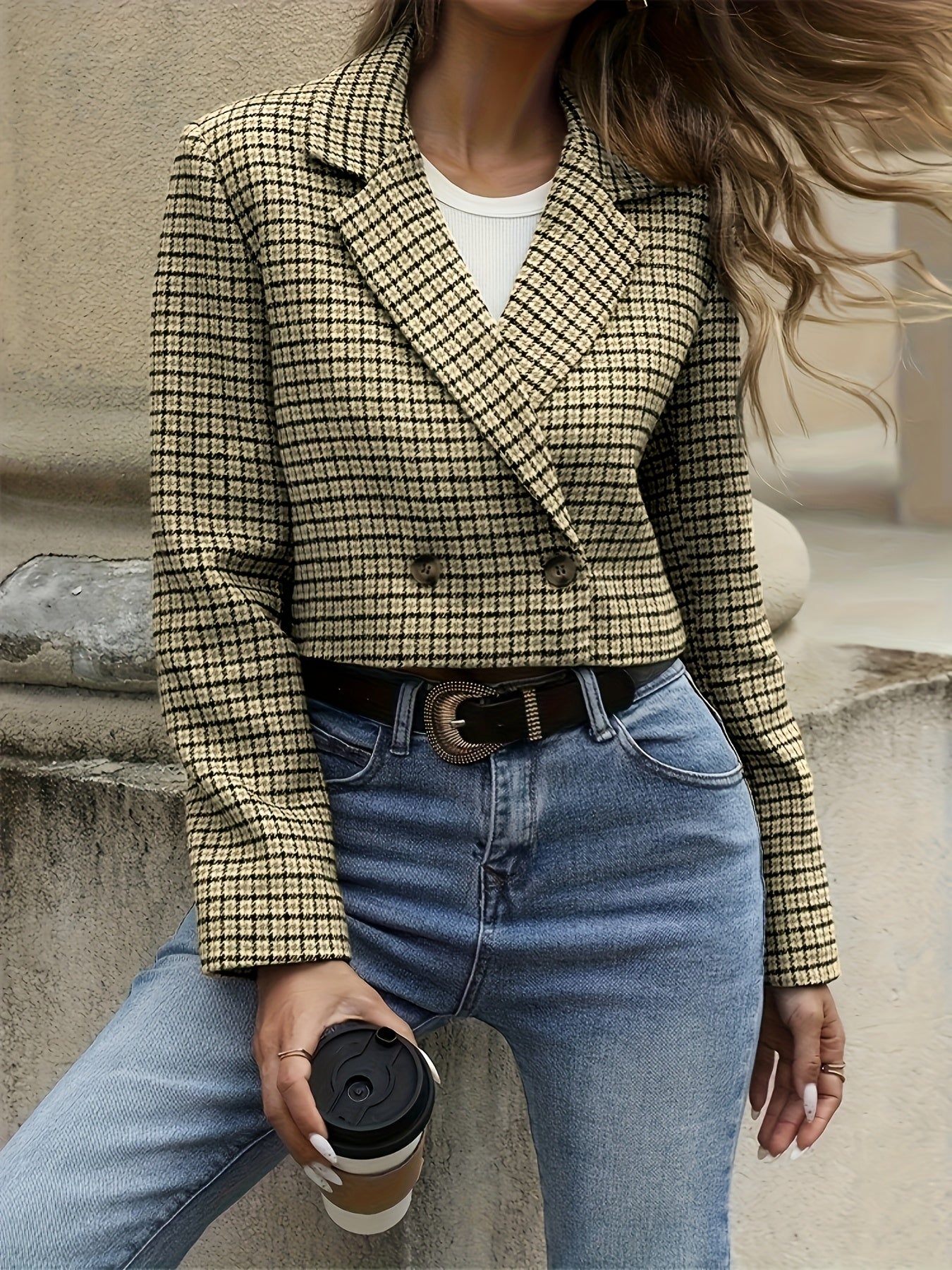 VESTA – Karo-Blazer mit Doppelknopf