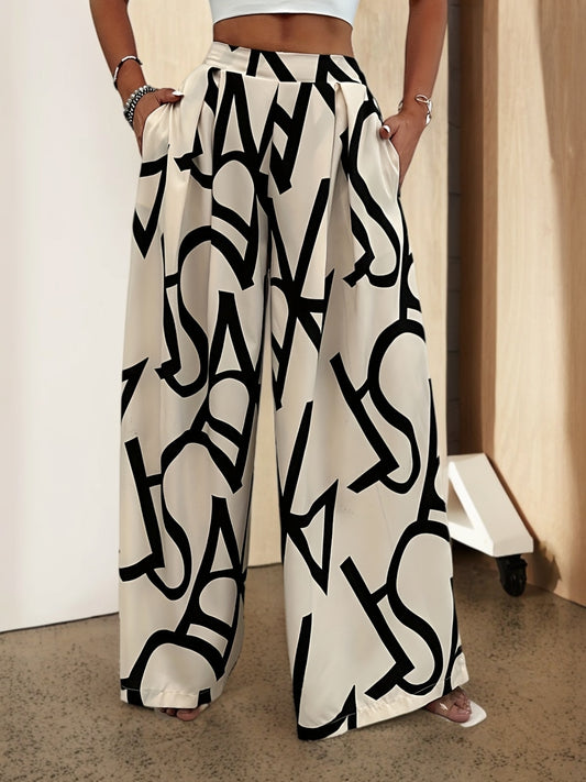 LETTA – Weite Hose mit Letter-Print