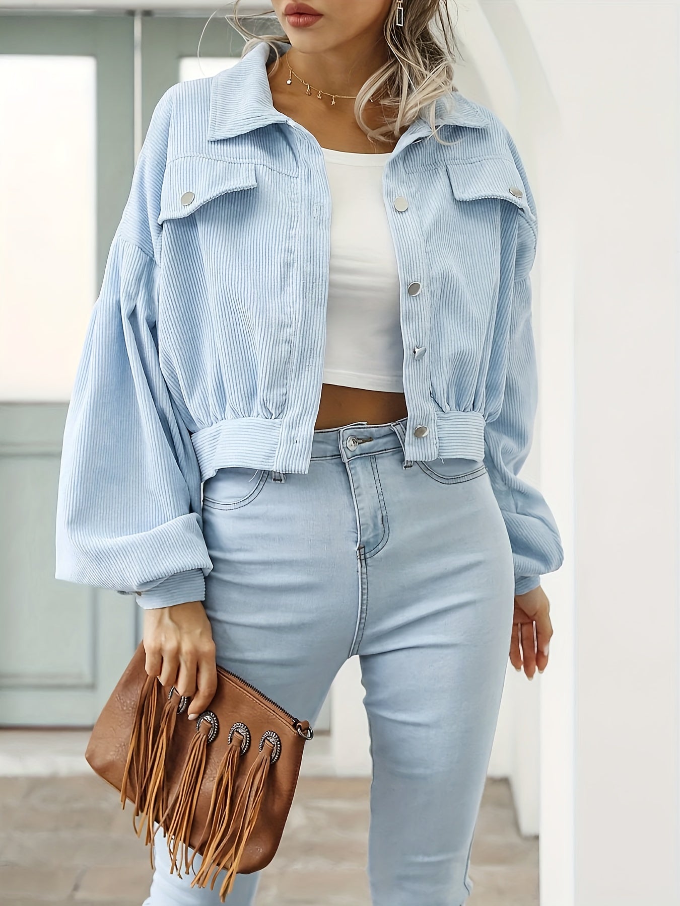 LUXXE – Damen Cord-Jacke mit Reverskragen