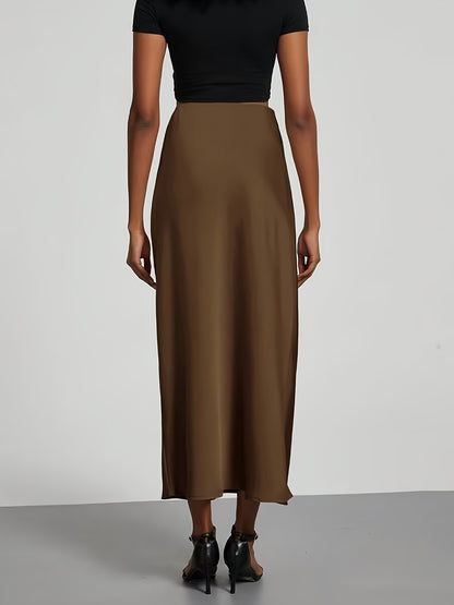 LUXIA – Eleganter High-Waist Satin-Midirock