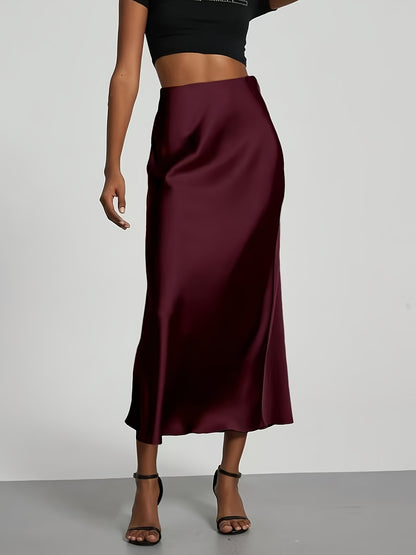 LUXIA – Eleganter High-Waist Satin-Midirock