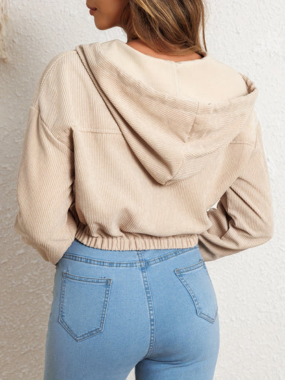 CROPP – Damen Kurzjacke mit Kapuze & Reißverschluss