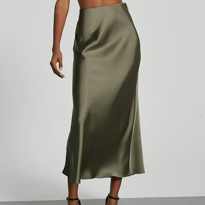 LUXIA – Eleganter High-Waist Satin-Midirock
