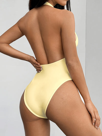 VELSSY – Einfarbiger V-Ausschnitt Bodysuit