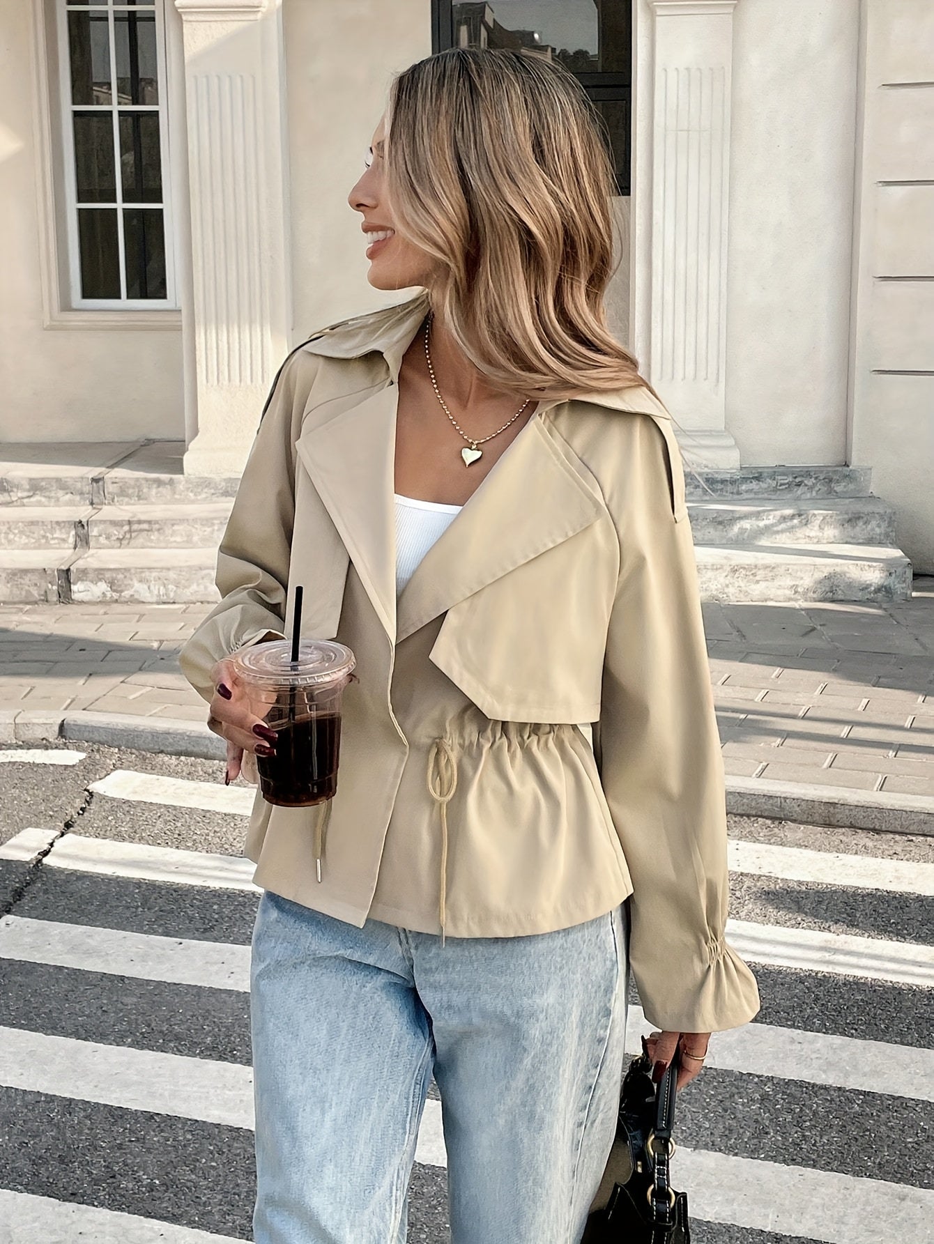 SOFTY – Damen Trenchcoat mit Taillenzug