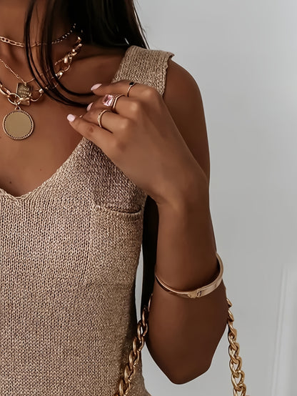 POKY – Sommer-Strickweste mit V-Ausschnitt & Taschen