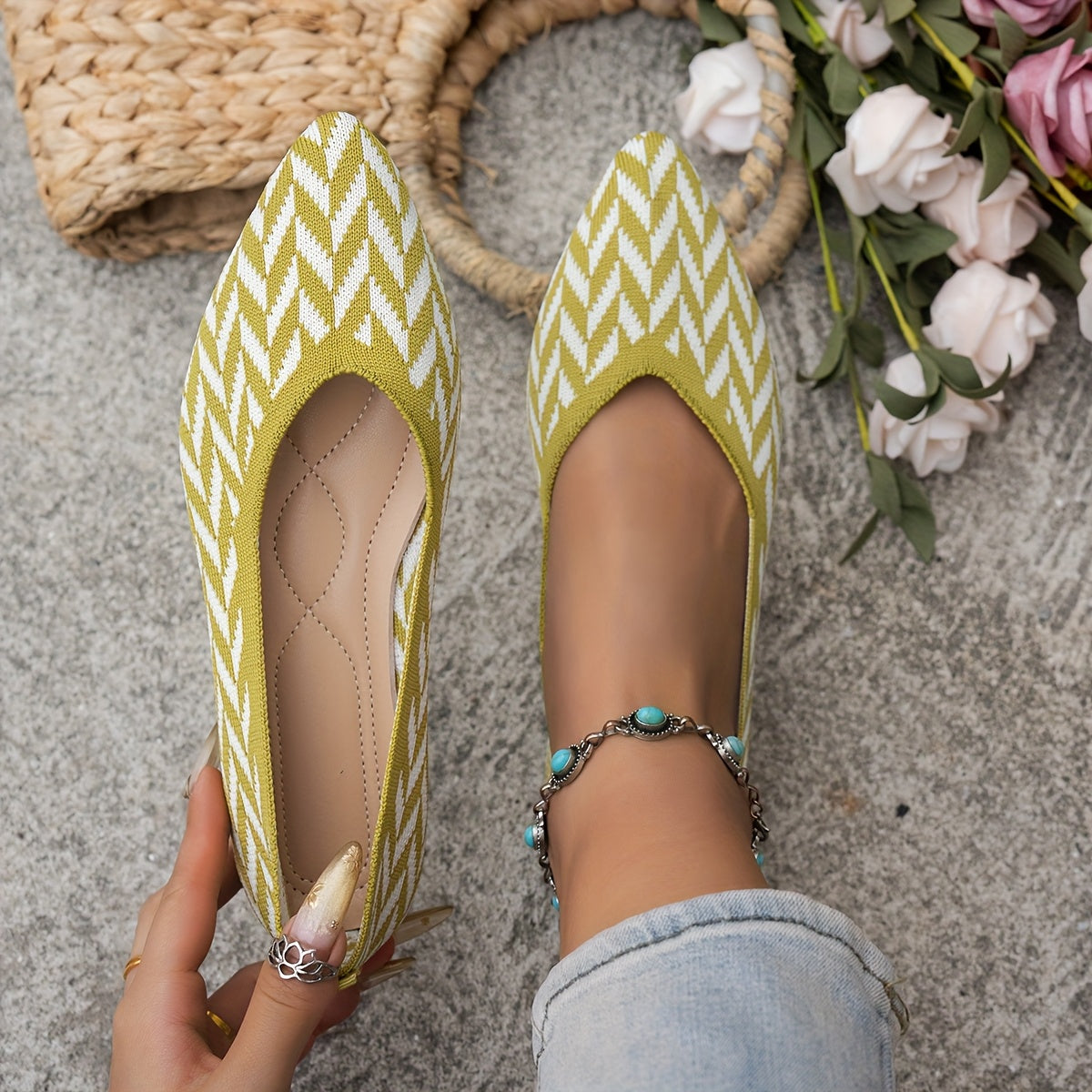 KNITZ – Flache Strick-Loafer
