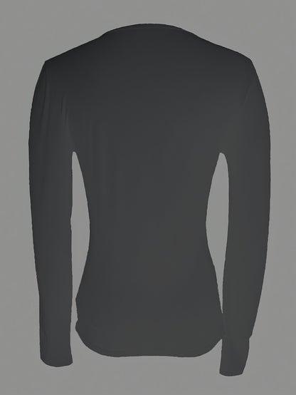 ELVA – Schlichtes Langarmshirt mit V-Ausschnitt