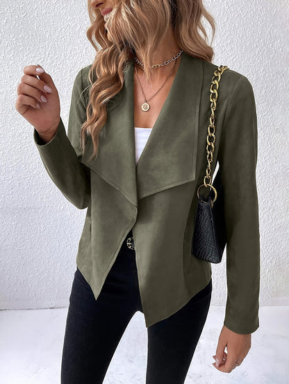 OLIVE – Blazer mit Kunstlederkragen