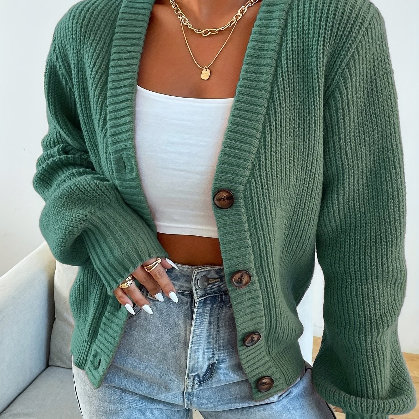 KNIT – Strickjacke mit Knopfleiste