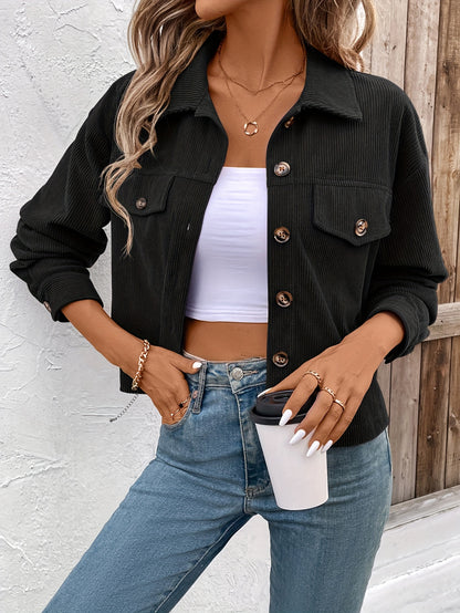 OLID – Einfarbige Button-Front Jacke