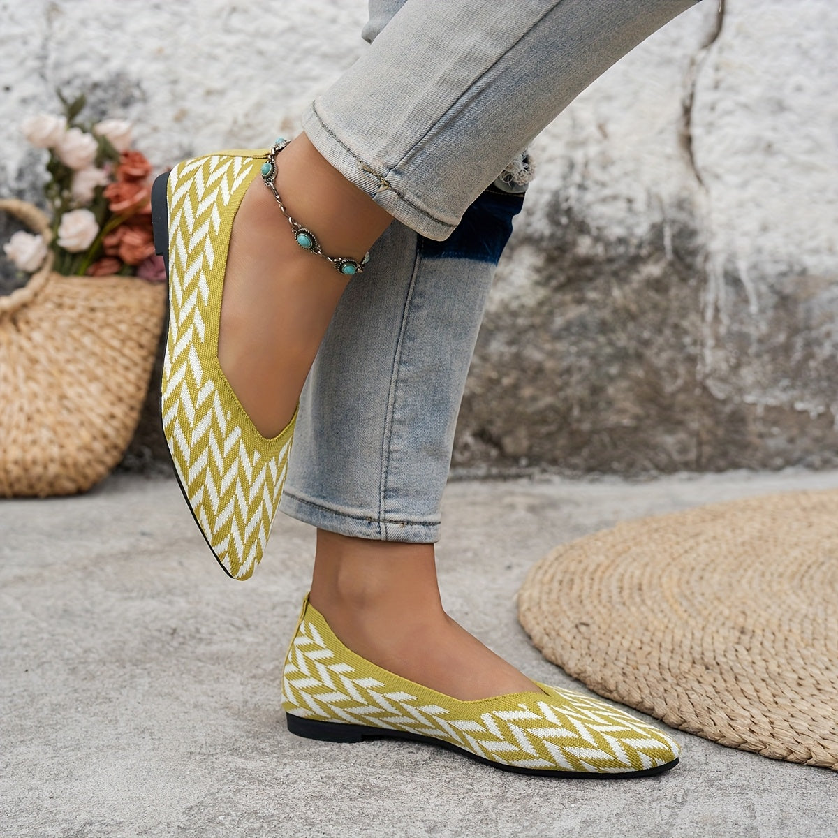KNITZ – Flache Strick-Loafer