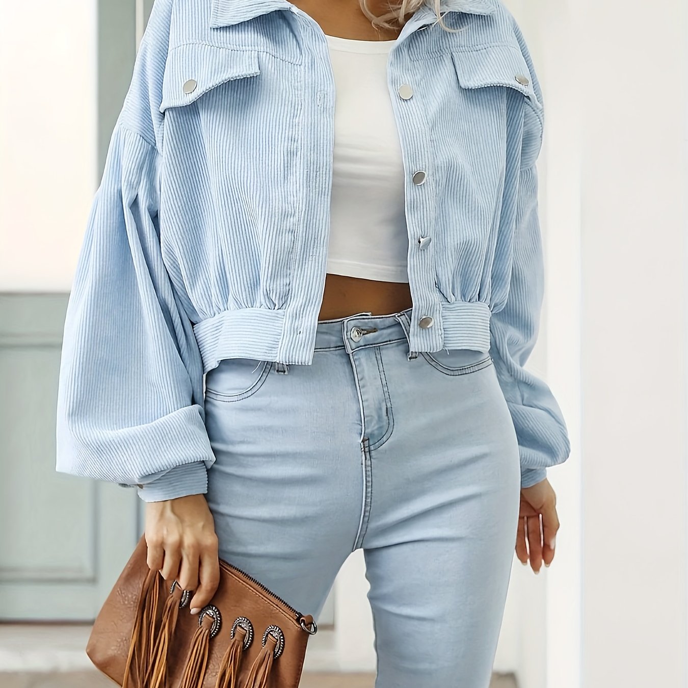 LUXXE – Damen Cord-Jacke mit Reverskragen