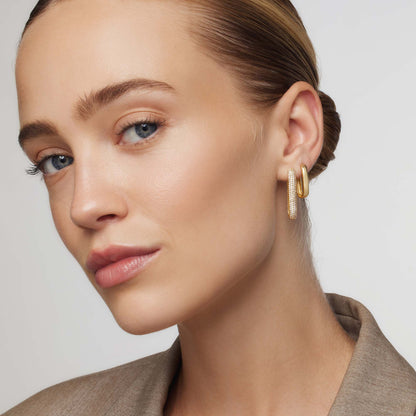 Pavé Hoops Ohrringe  | Gold 16k