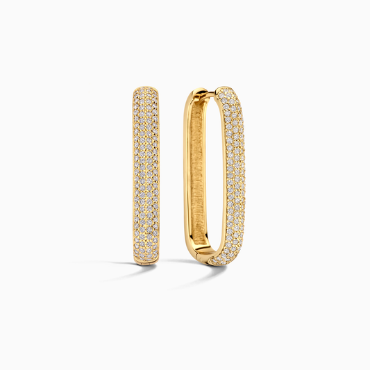 Pavé Hoops Ohrringe  | Gold 16k