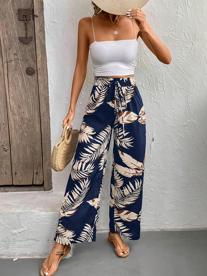FLORY – Blumenhose mit Fake-Kordelzug & weitem Bein