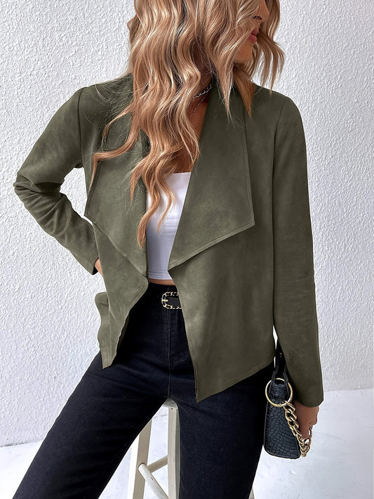 OLIVE – Blazer mit Kunstlederkragen